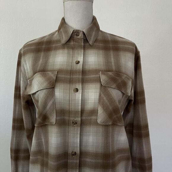 Abercrombie & Fitch Womens Plaid Oversized Flannel Shirt Size XS Pockets Country - Picture 4 of 10
